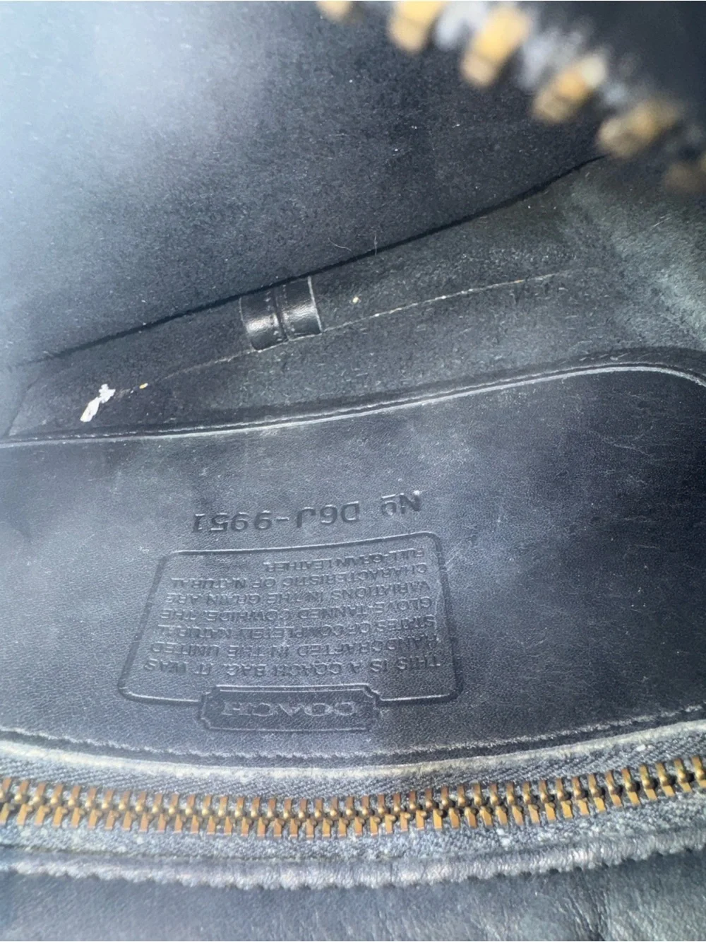 Black Leather Messenger Bag - Brand Coach